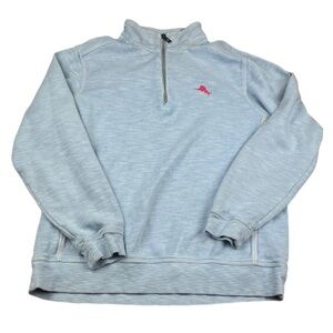 Tommy Bahama Blue 1/4 Zip Long Sleeve Size Medium